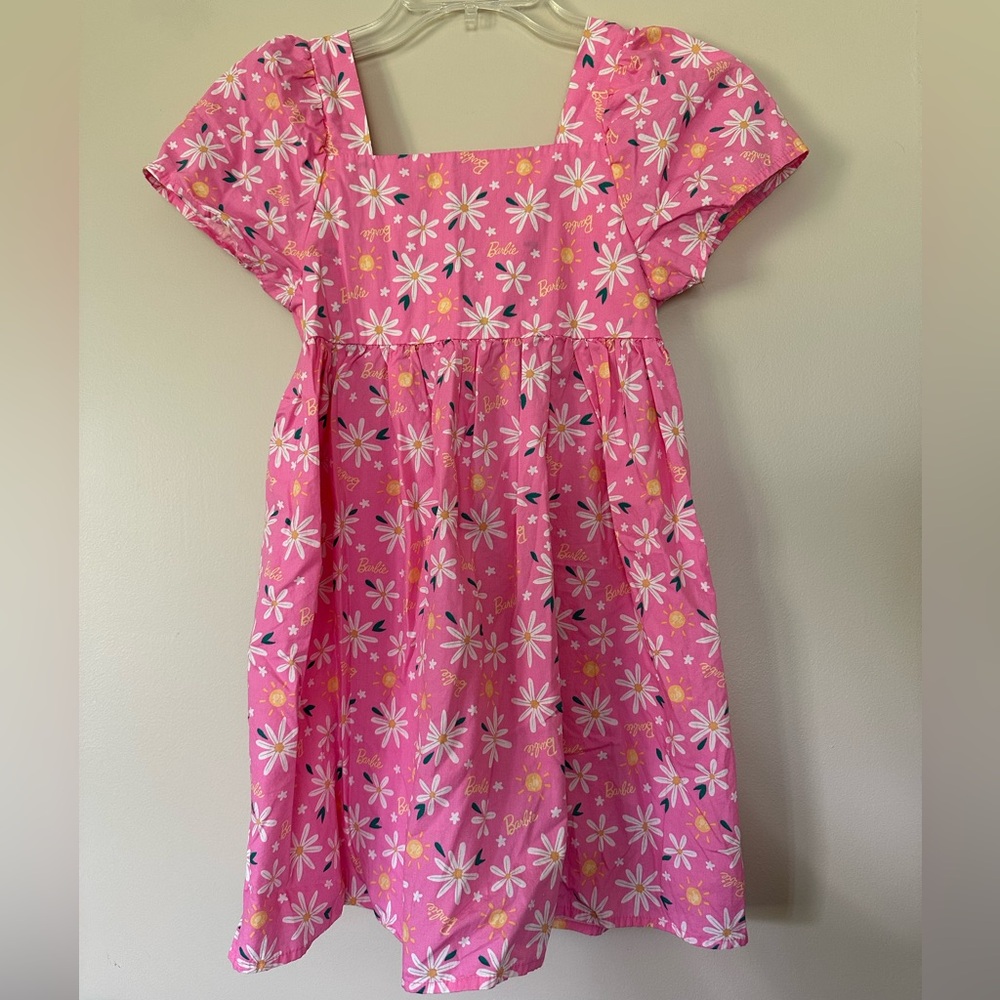 Girls Barbie Floral Print Dress - Large